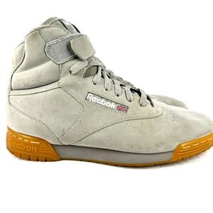 Reebok Freestyle Hi Men’s Size 8 Gray Suede High Top Sneakers Gum Sole Retro